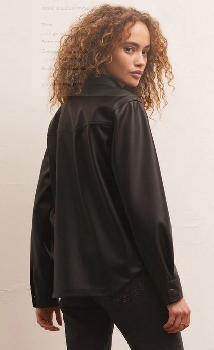 WES FAUX LEATHER SHIRT JACKET