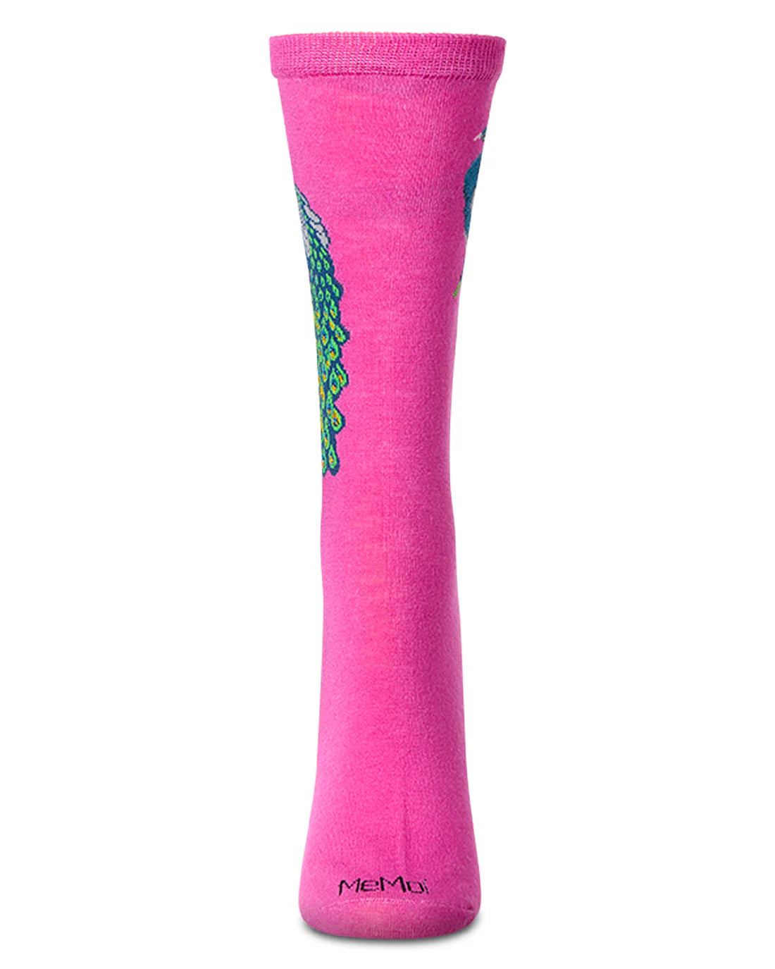 Peacock-Themed Rayon Blend Novelty Crew Sock