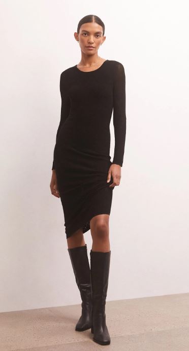 LIZA SWEATER MESH MIDI DRESS