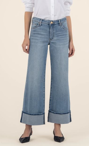 MEG HIGH RISE FAB AB WIDE LEG ROLL UP HEM