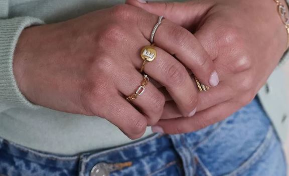 DIAMOND LINKED FOREVER TO YOU STACKABLE RING