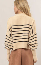 Load image into Gallery viewer, Mock Neck Striped Pullover Sweater
