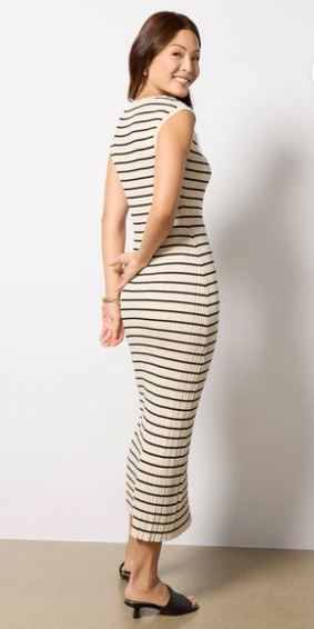 GISELE STRIPE MIDI DRESS