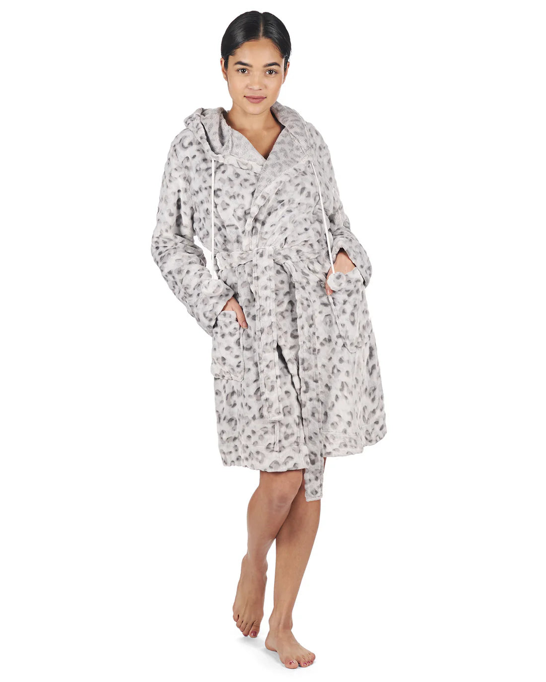 Leopard Print Plush Robe