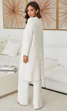 Load image into Gallery viewer, VISCOSE MID LENGTH CABLE KNIT CARDIGAN
