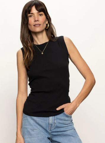RIBBED RUCHED TANK