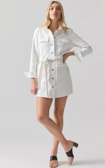 TIE WAIST DENIM DRESS