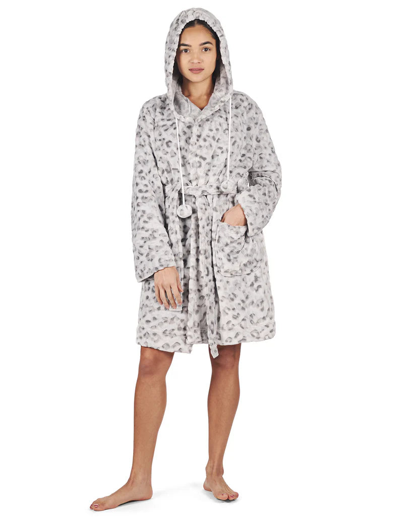 Leopard Print Plush Robe