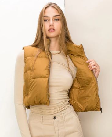 INSTANT CONFIDENCE CROP PUFFER VEST