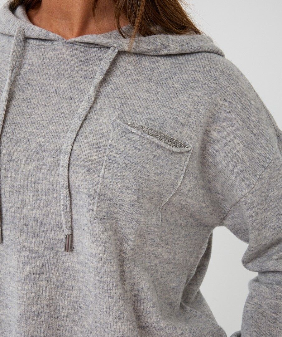 Sweater hoodie chest pocket