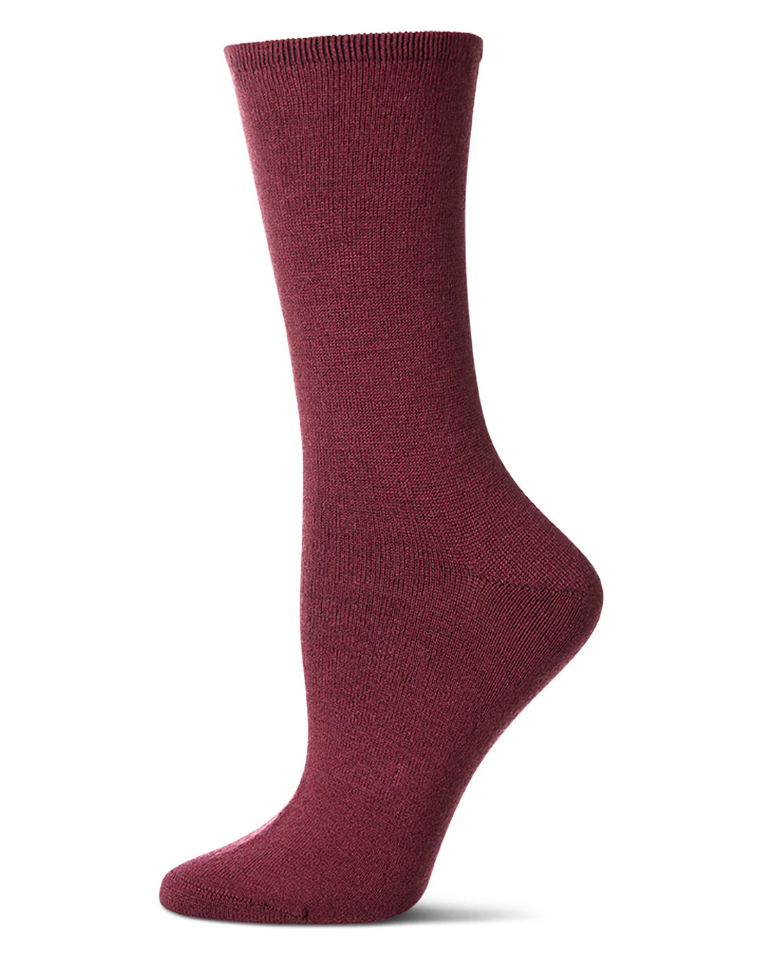 Solid Soft Flat Knit Cashmere Blend Crew Sock