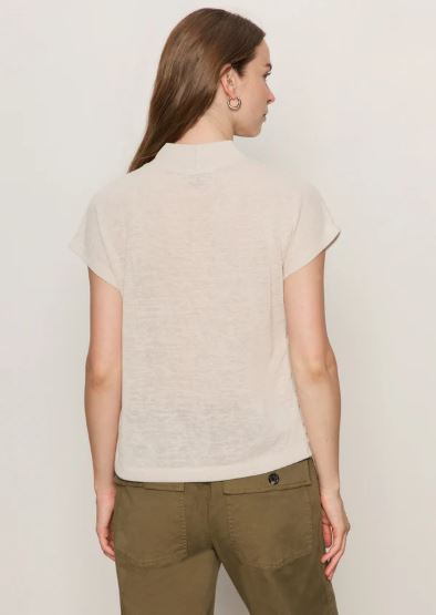 DRAPED SLEEVELESS MOCK NECK