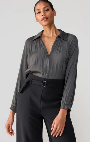 CASUALLY CUTE SATEEN BLOUSE