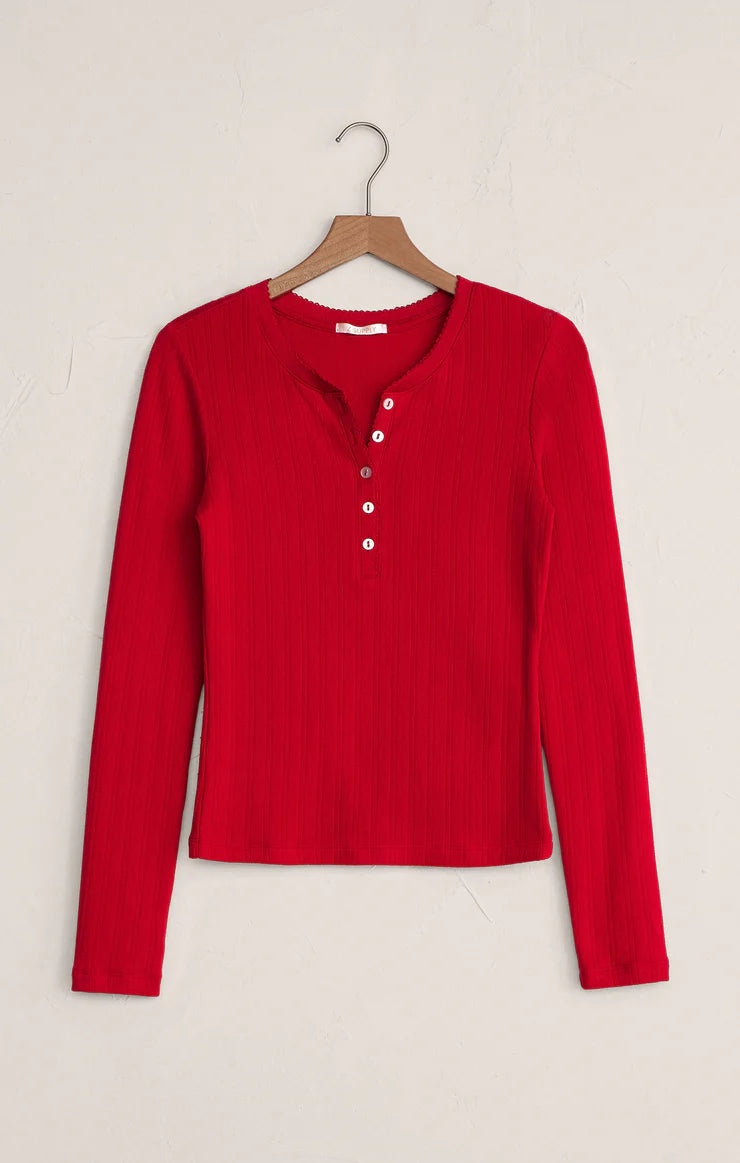 HOLLY POINTELLE LONG SLEEVE LS TOP