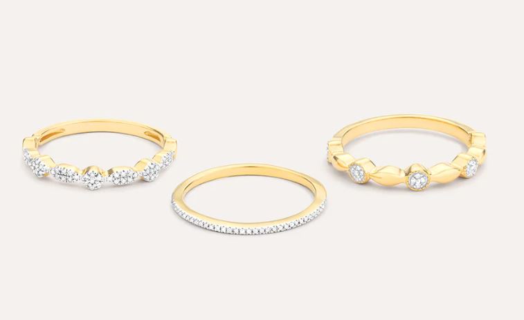 DIAMOND SHINY THREE STACKABLE RING