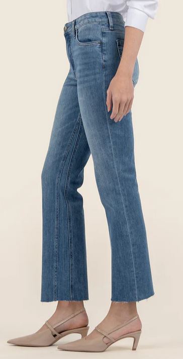 KELSEY HIGH RISE FAB AB ANKLE FLARE-INSET LEG