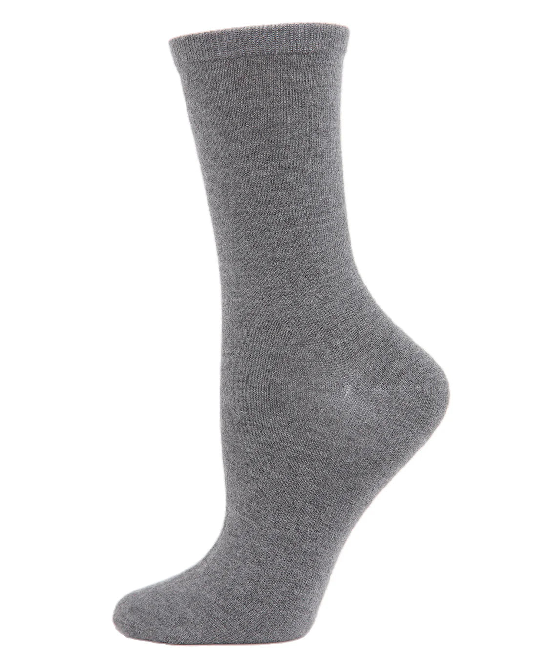Solid Soft Flat Knit Cashmere Blend Crew Sock
