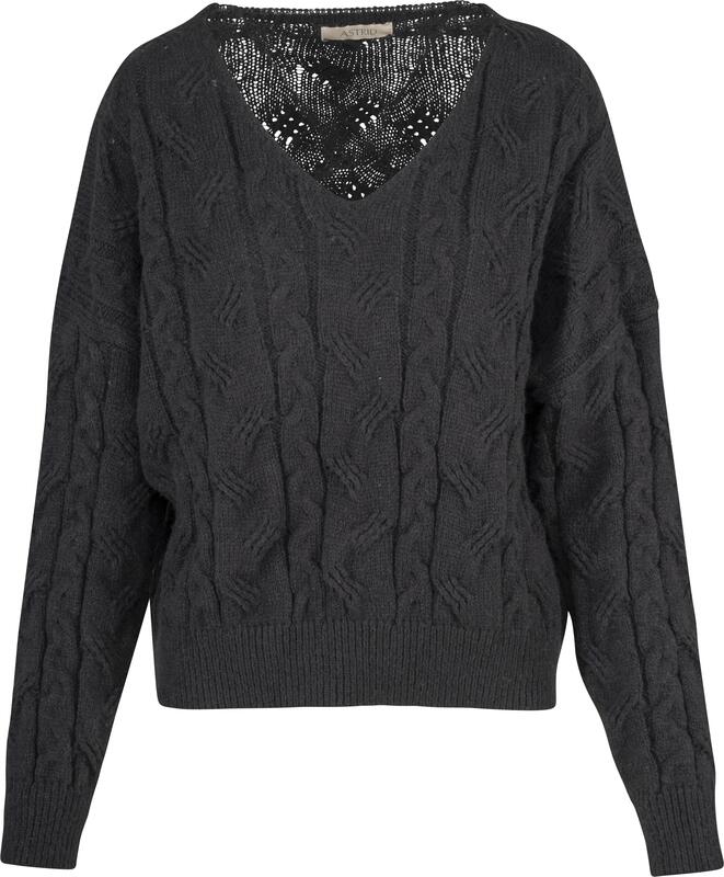 V NECK CABLE SWEATER