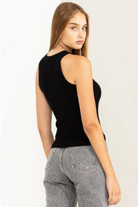 STAY EASY RIBBED SWEATER TANK TOP
