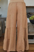 Load image into Gallery viewer, LINEN TIERED PALAZZO PANT
