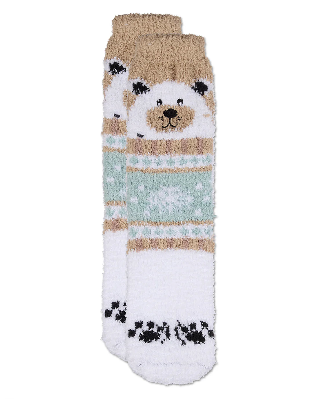Polar Bear Mistle Toes Cozy Crew Socks