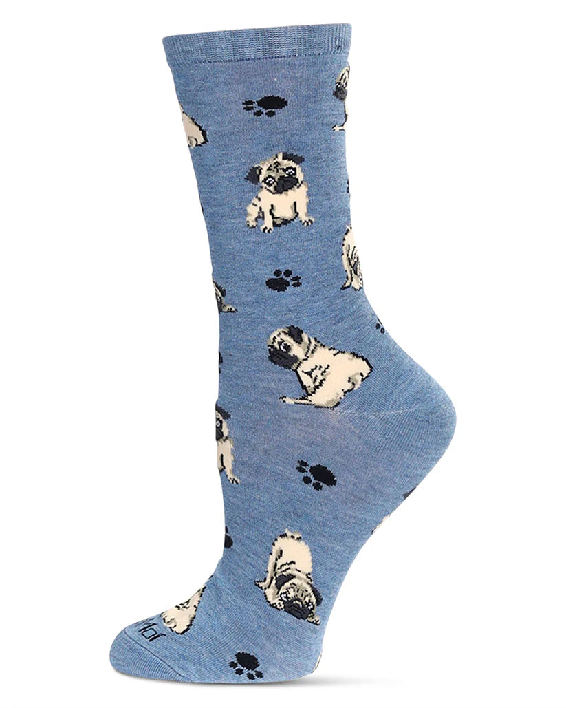 Pugs Bamboo Crew Socks