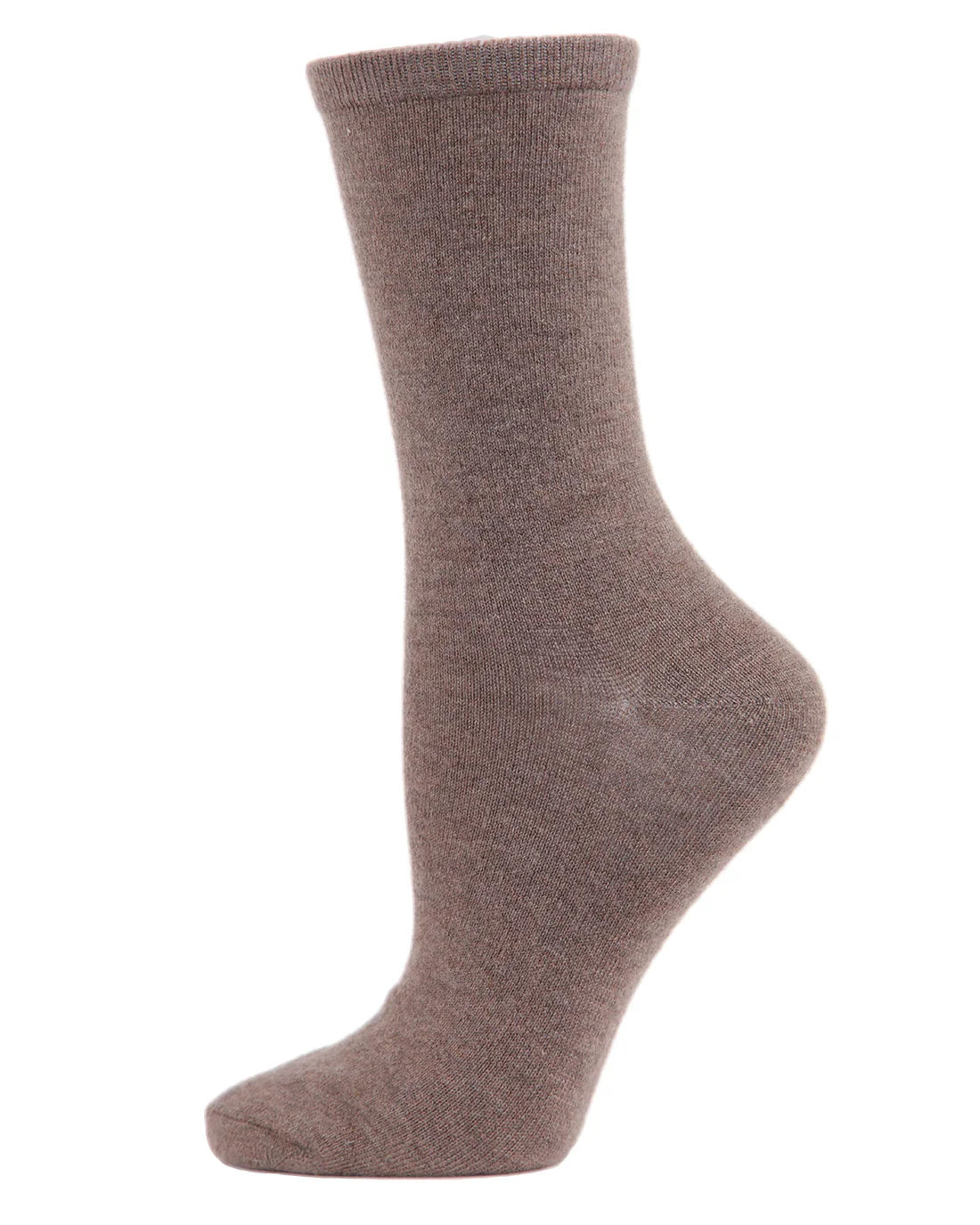 Solid Soft Flat Knit Cashmere Blend Crew Sock