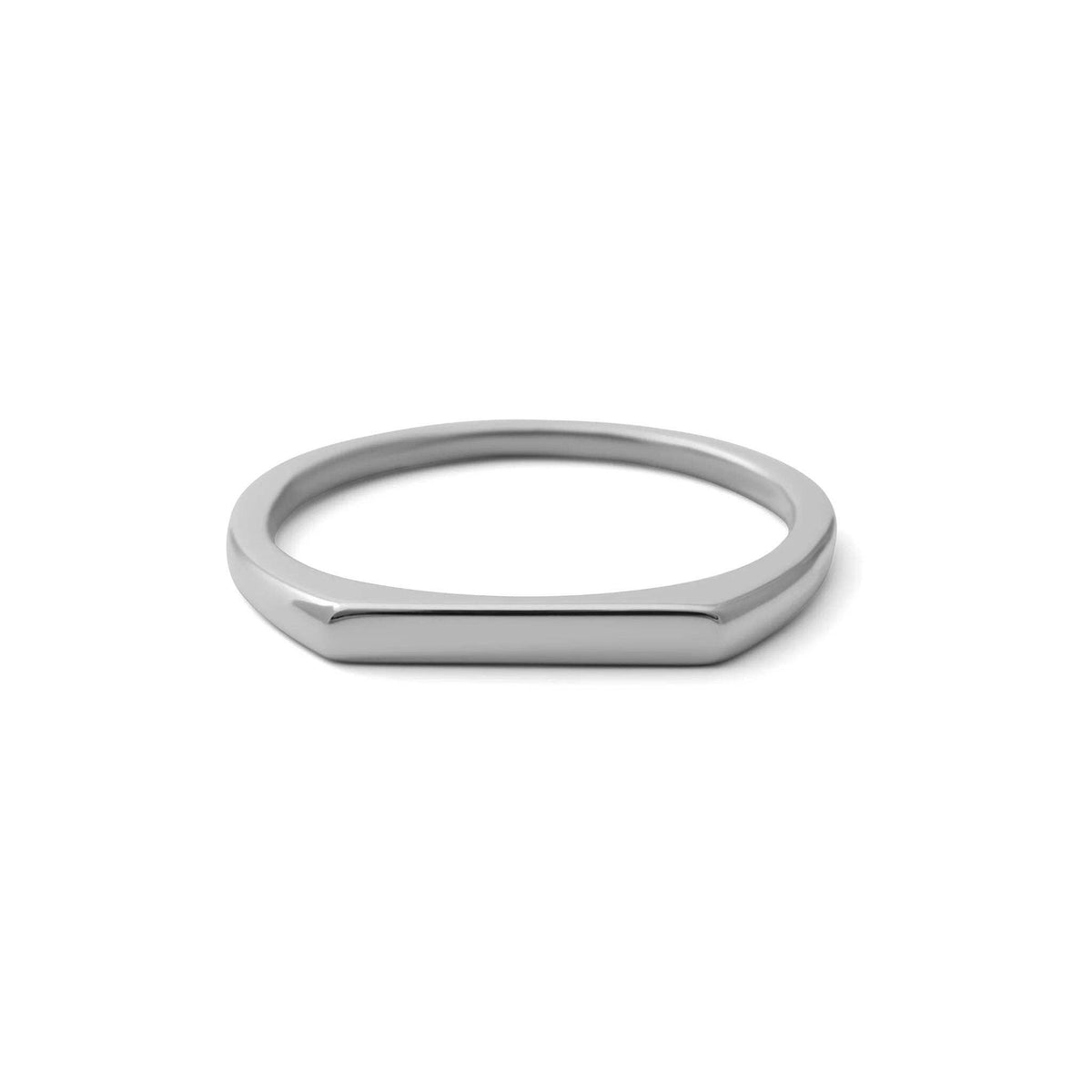 18K Gold PVD Stainless Steel Dainty Flat Blank Stack Ring - WJW