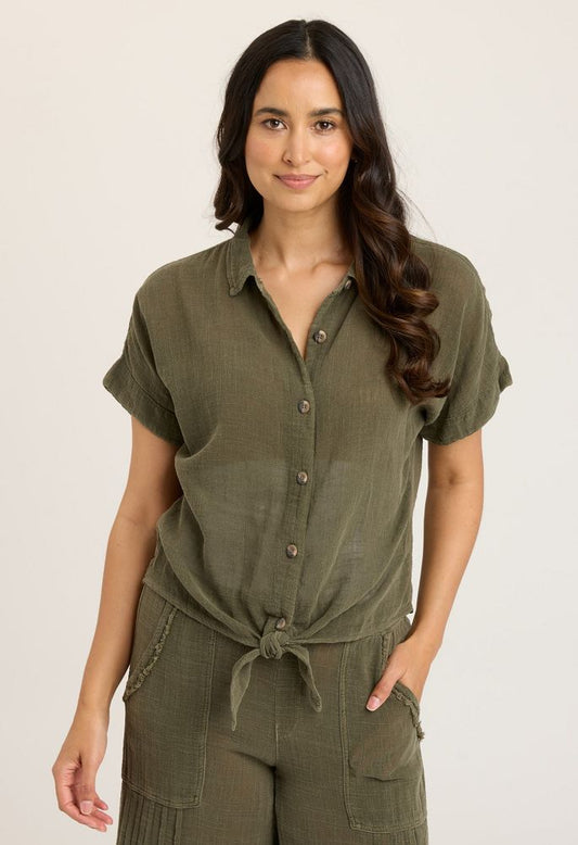 Gauze Teagan Tie Top