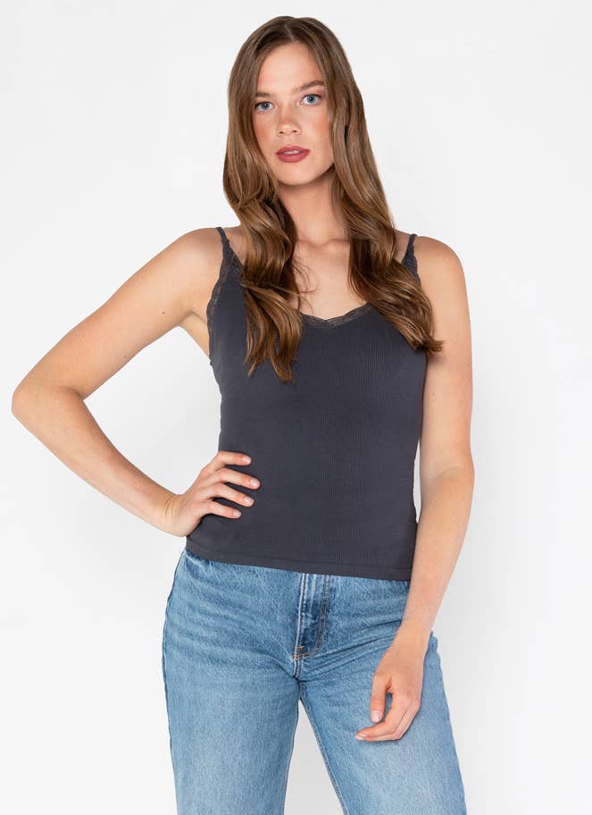 Bamboo Tank W/Lace Trim - C'est Moi