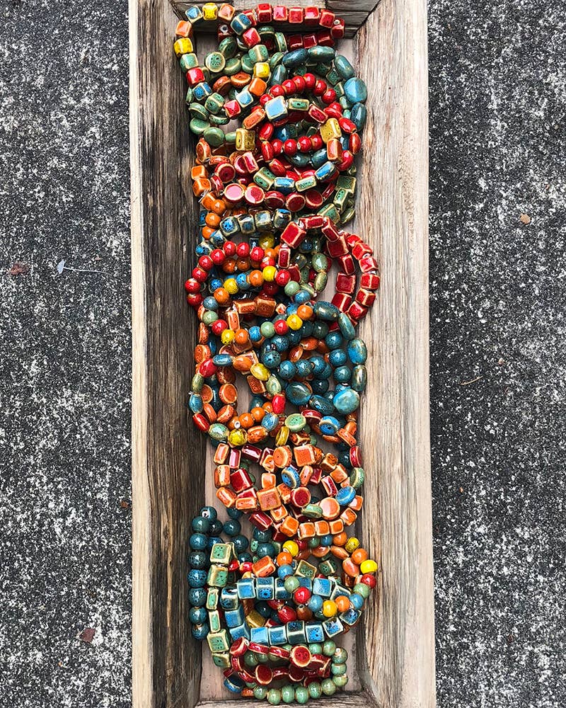 Rainbow Clay Bead Stretch Bracelets - Solid and Multi Color