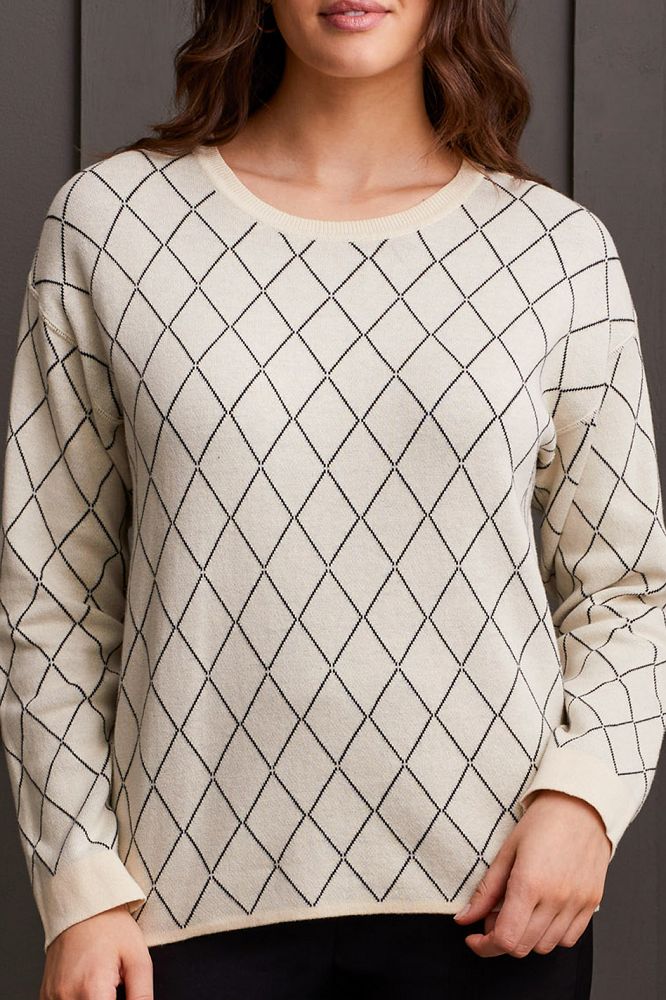REVERSIBLE COTTON CREW NECK SWEATER