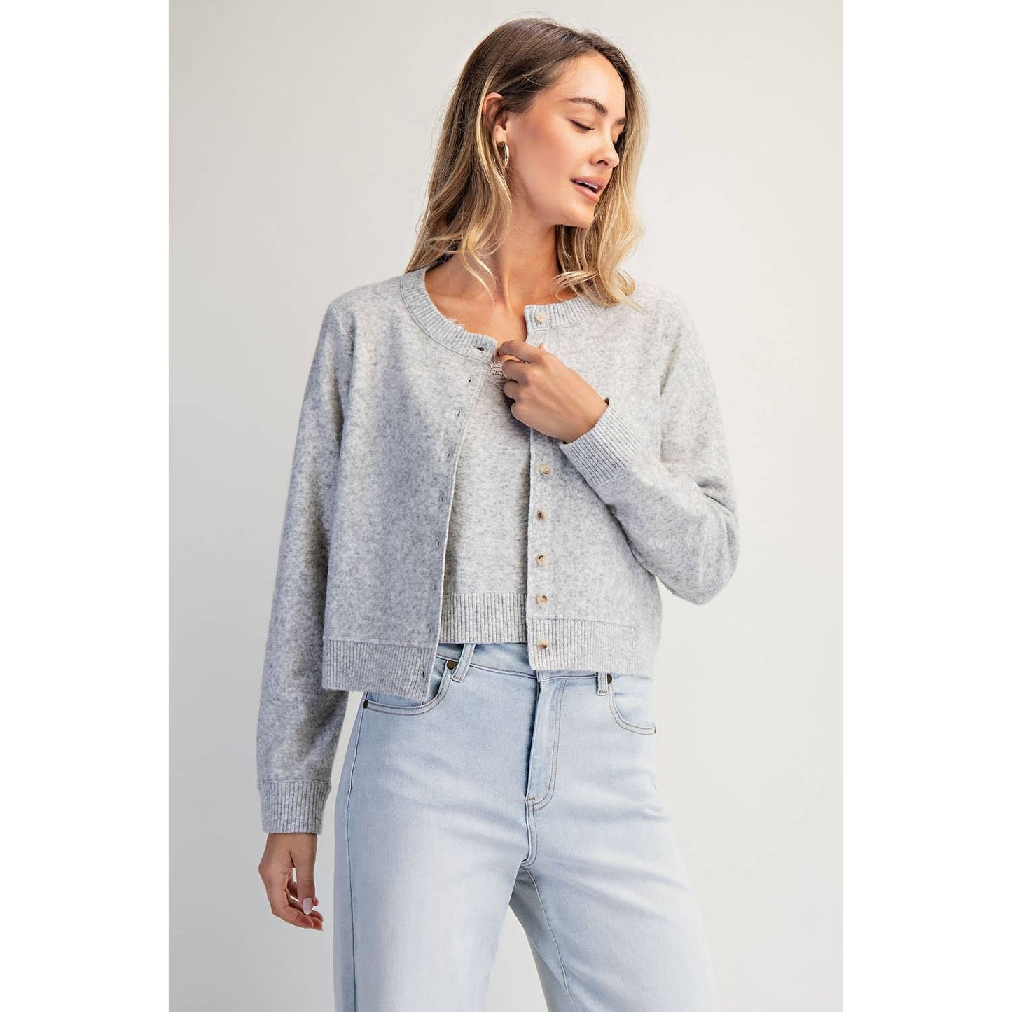 COTIERRA - SOLID CASHMERE CARDI