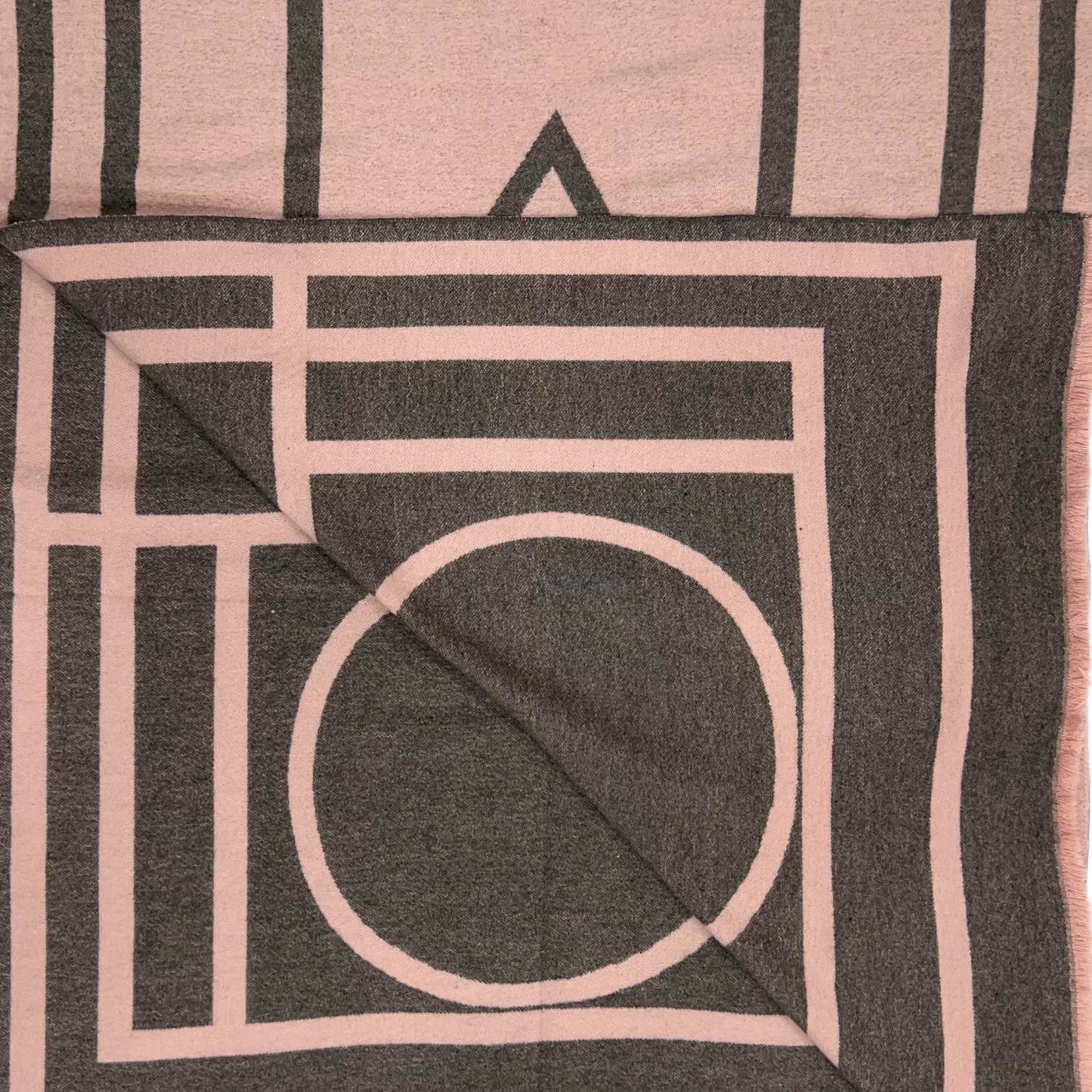 London Scarves - Black Geometric print cashmere blend winter scarf