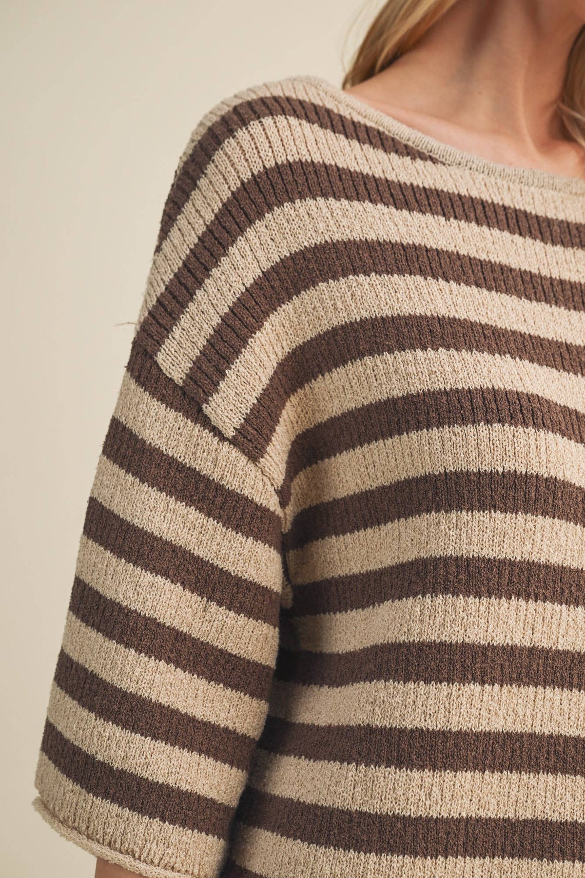 Mustard Seed - Engineered Stripe Bateau Neck Pullover