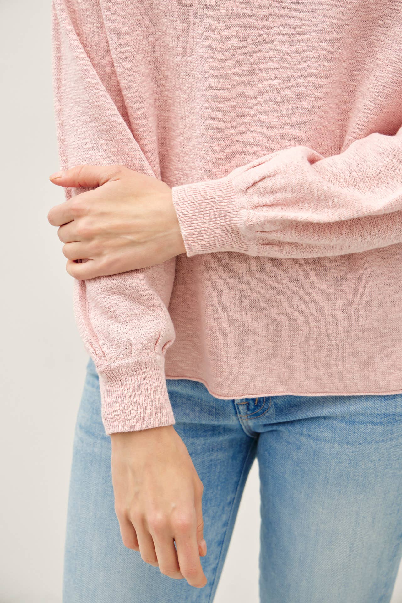 Be Cool - RAGLAN LONG SLEEVE PULLOVER SLUB YARN KNIT SWEATER