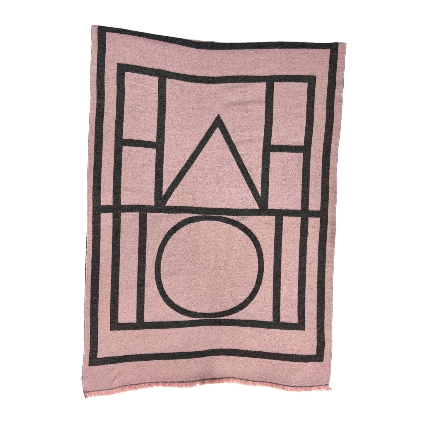 London Scarves - Black Geometric print cashmere blend winter scarf
