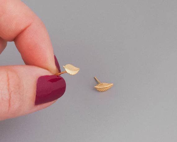 Tilly Doro - Leaf Stud Earrings