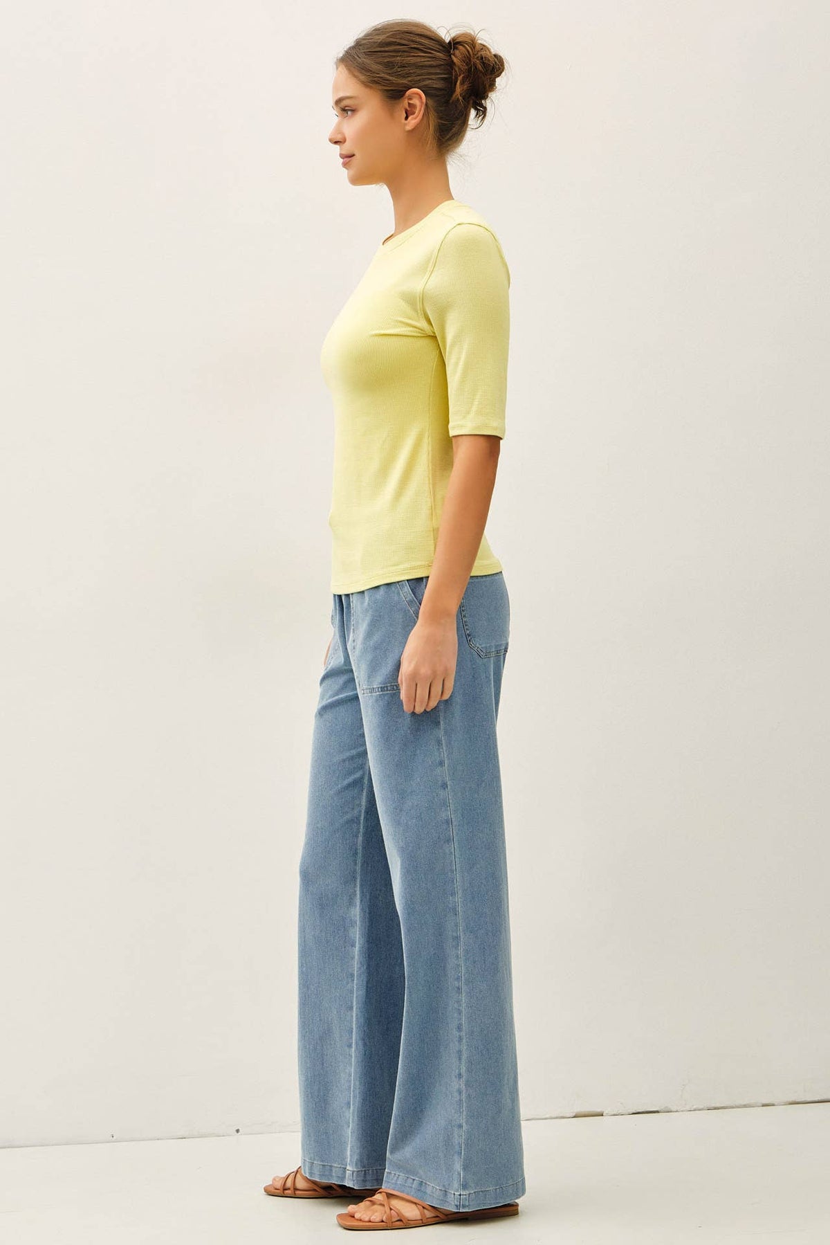 Be Cool - [NEW COLOR]MODAL CLASSIC RIBBED CREWNECK SHORT SLEEVE TOP