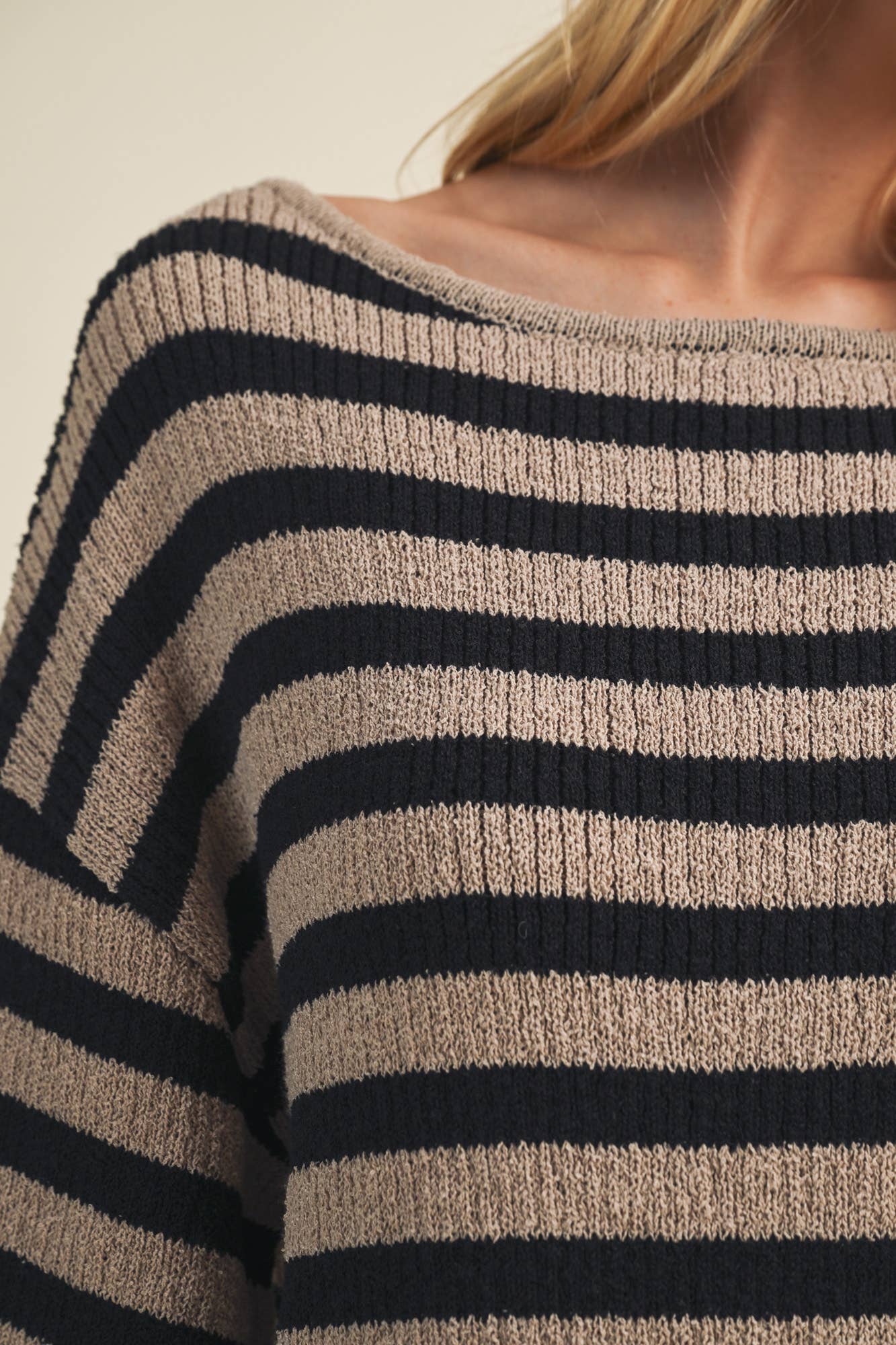 Mustard Seed - Engineered Stripe Bateau Neck Pullover