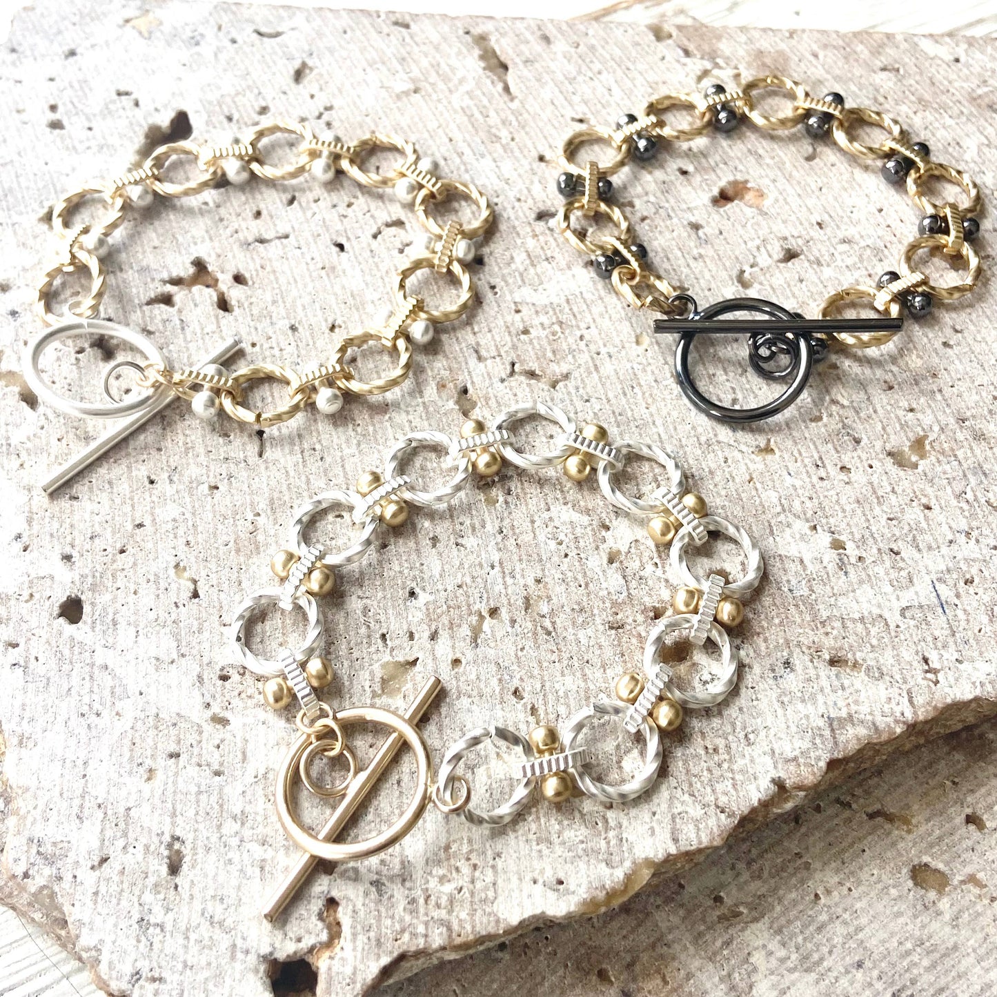 Matte Gold, Silver Bracelets