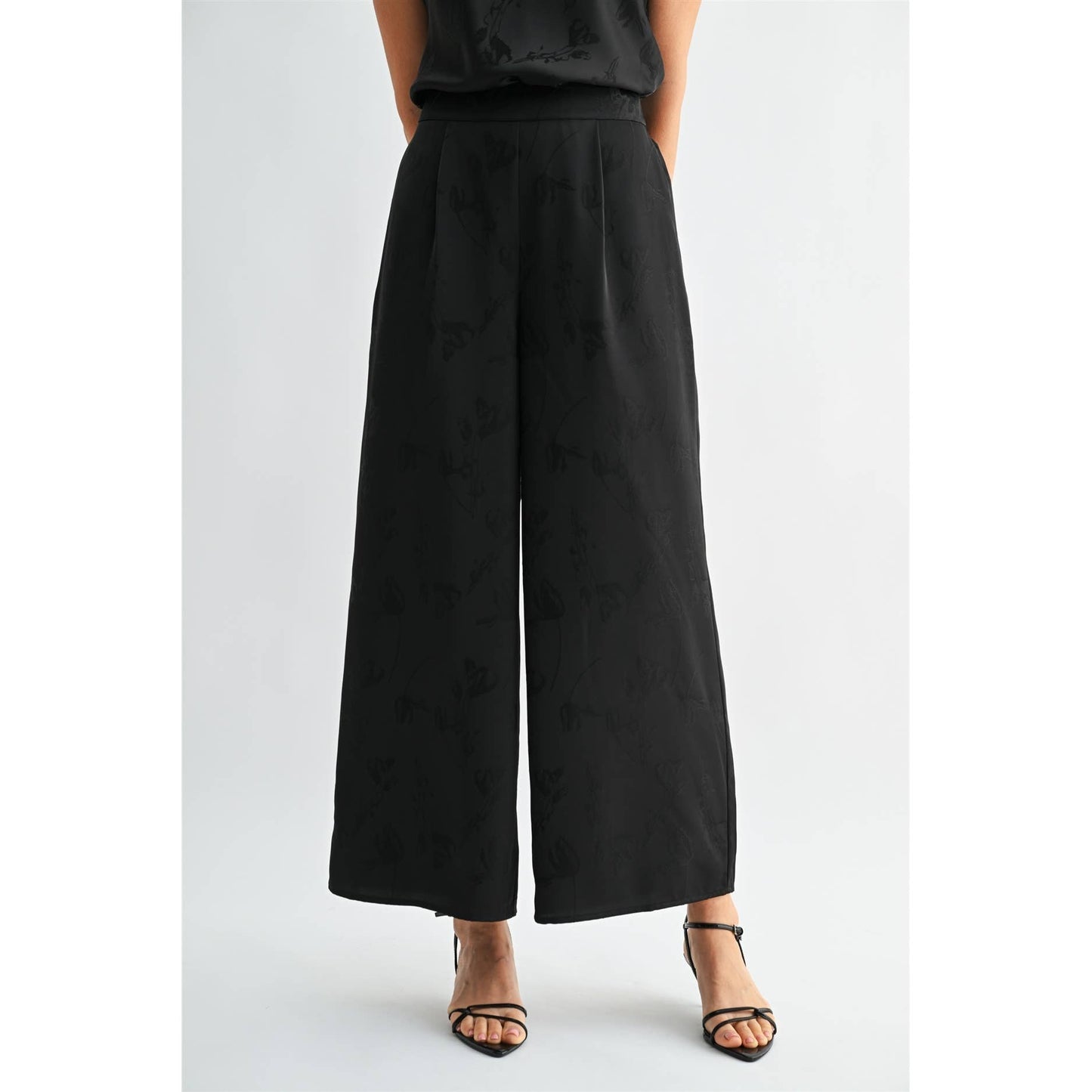 SATIN JACQUARD PANTS