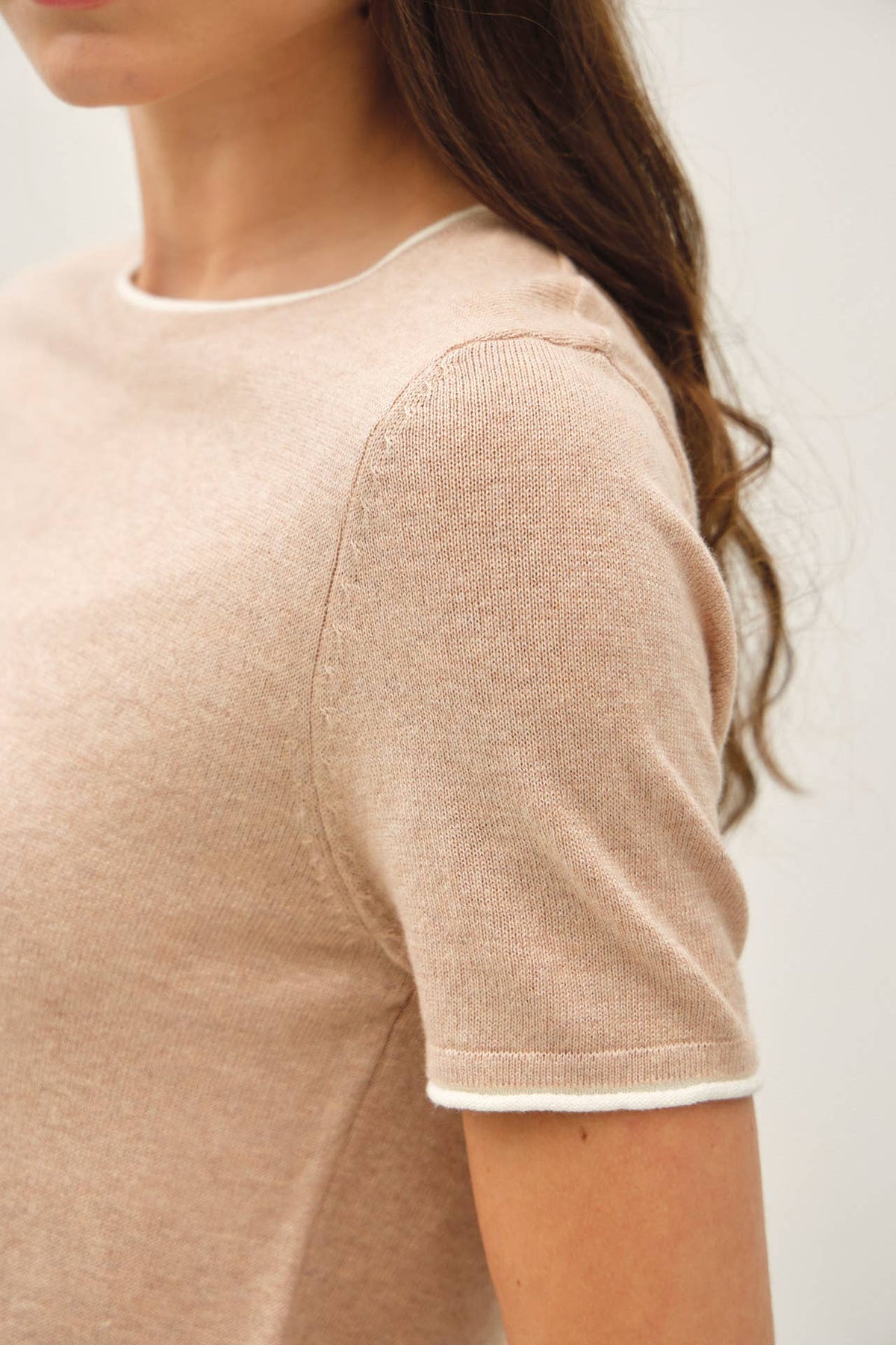 Be Cool - LAYERED LOOK ESSENTIAL SHORT SLEEVE  SWEATER TOP