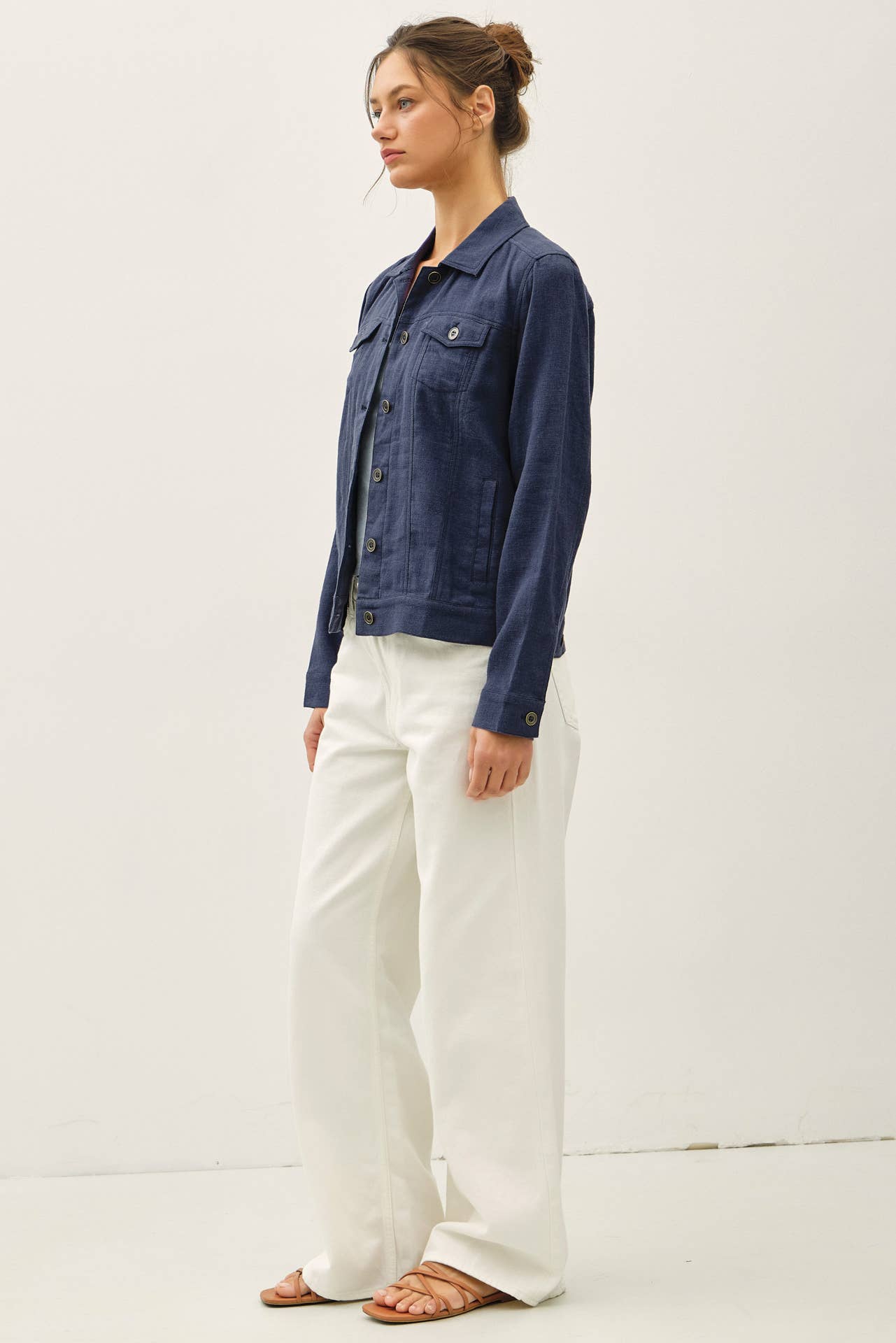 Be Cool - LIGHTWEIGHT LINEN BLEND BUTTONED JACKET