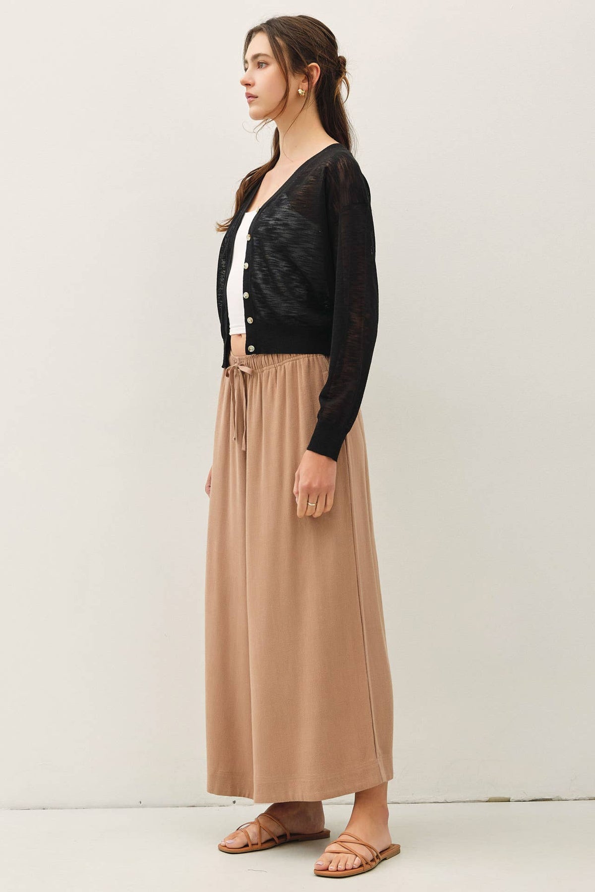 Be Cool - ULTRA FINE SLUBBED V-NECK FINE KNIT CARDIGAN