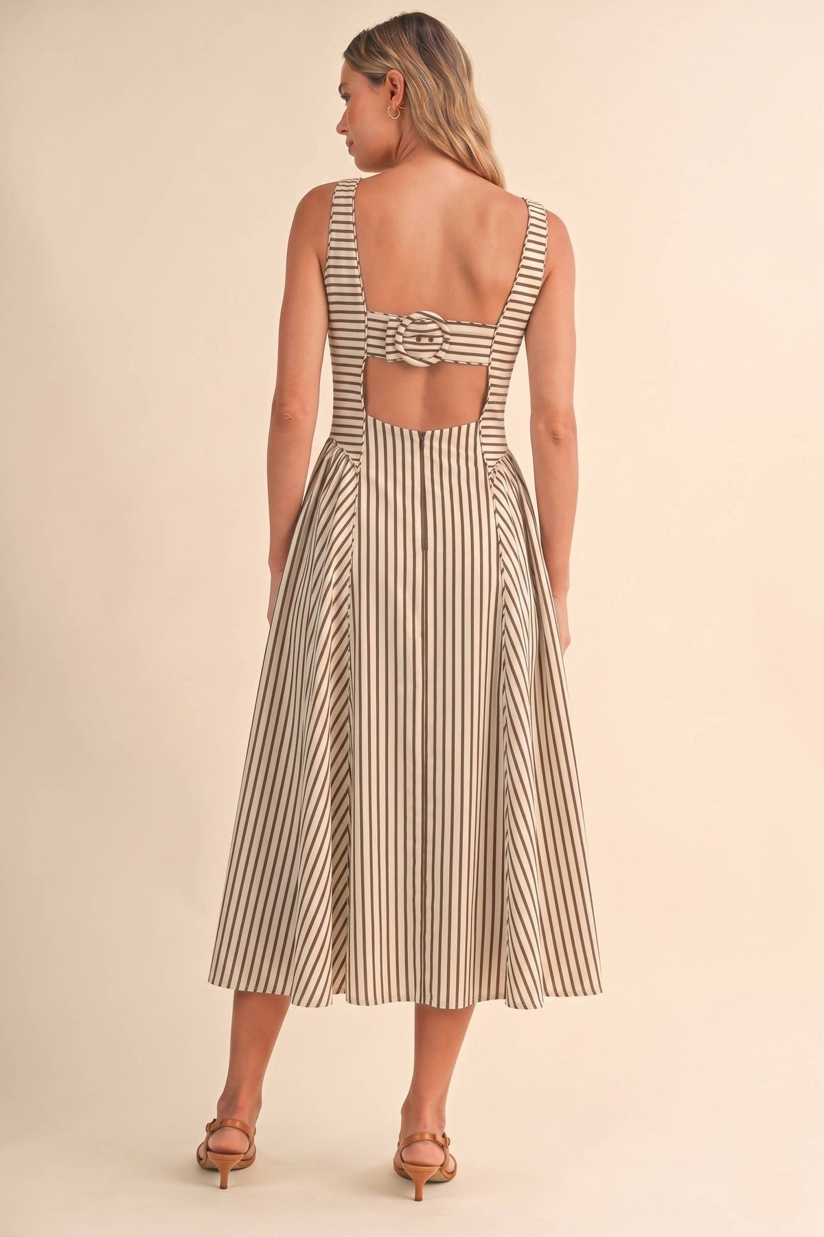 STRIPED MIDI DRESS - Klesis