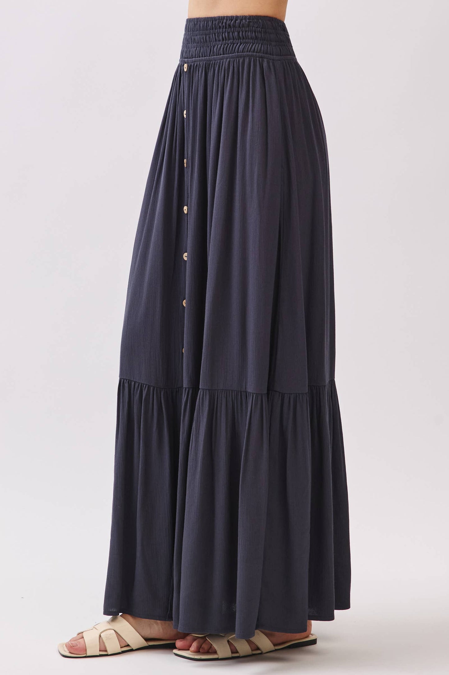 Ruffled Smocked Waist Tiered Maxi Skirt - Final Touch