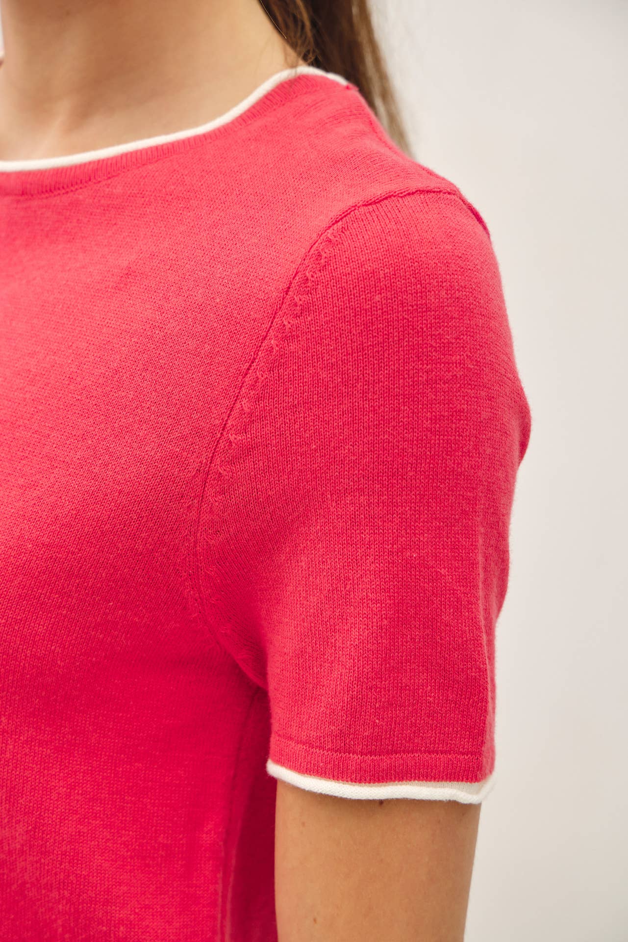 Be Cool - LAYERED LOOK ESSENTIAL SHORT SLEEVE  SWEATER TOP