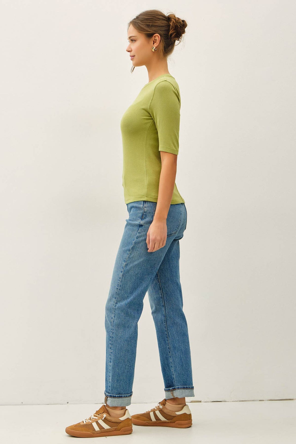 Be Cool - [NEW COLOR]MODAL CLASSIC RIBBED CREWNECK SHORT SLEEVE TOP