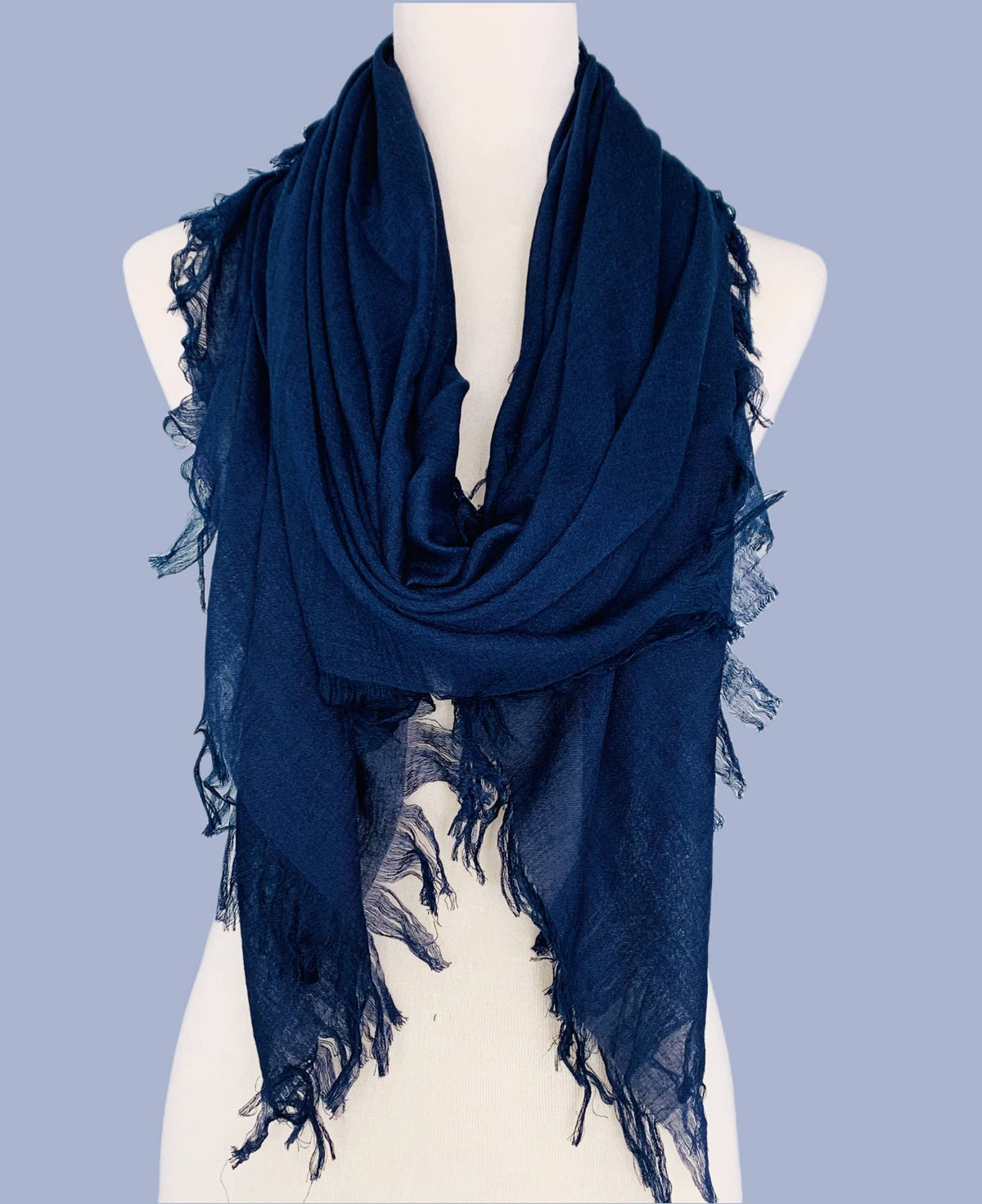 JC Sunny Fashion - JC021022 Soft As Cashmere Oversized Solid Frayed-Edge Scarf Shawl